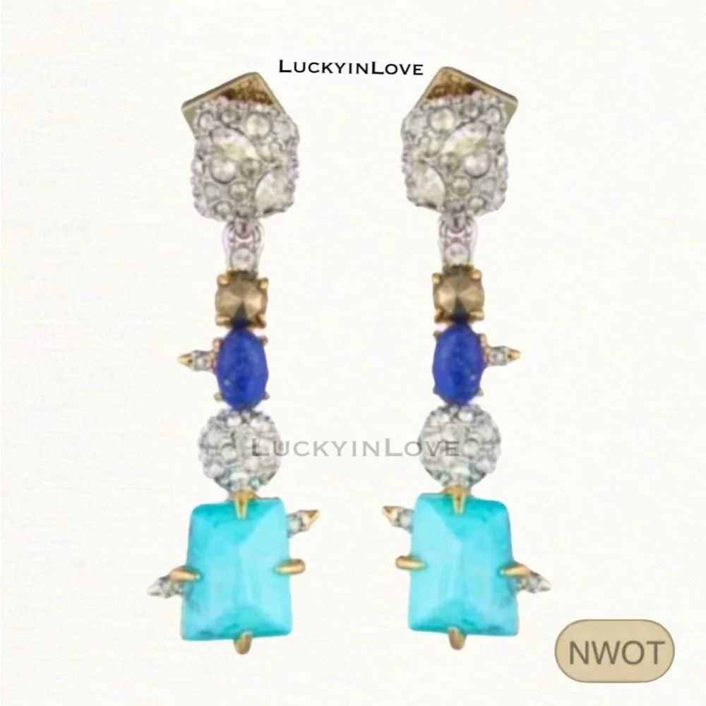 ALEXIS BITTAR • Elements Stone Lapis Turquoise Linear Earrings